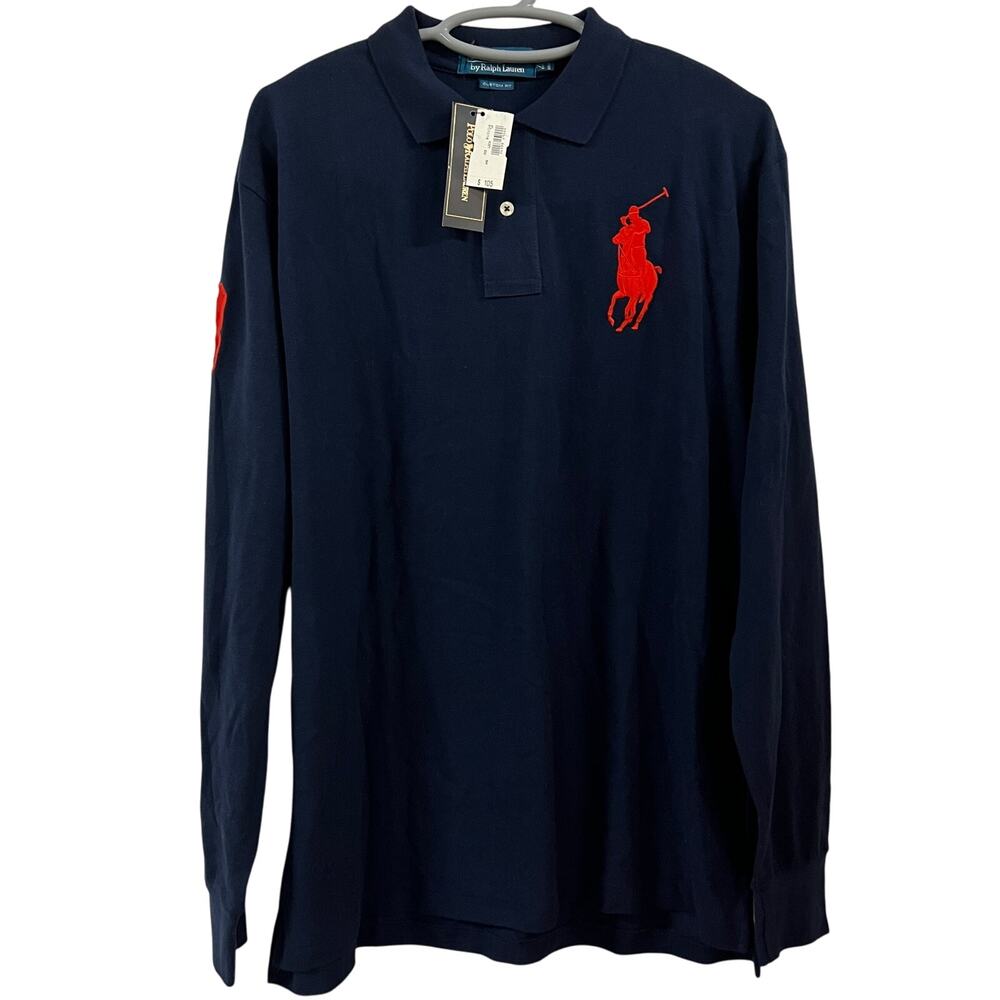 NWT Polo Ralph Lauren Custon Fit XXL Big Pony‎ Vintage Mens Long Sleeve